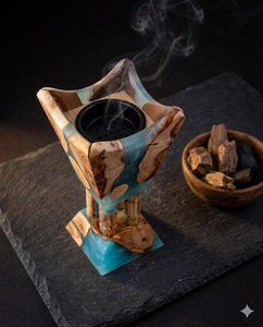 New Arrival Handcrafted Wooden Epoxy Resin Religious Eco-Friendly Bakhoor Burner Traditional Charcoal <b>Cone</b> <b>Incense</b> Holder for - Product Image 1