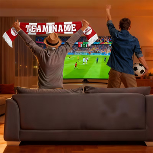 Écharpes de football en tissu tricoté uni, 100% haute qualité, impression de logo personnalisée, écharpes unisexes très vendues - Product Image 2