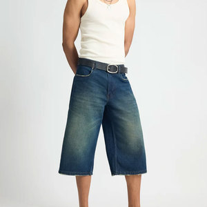 Pantalones Cortos de Mezclilla para Hombre, Modernos, Cómodos, Duraderos, con Textura Elegante, 100% Algodón, Ecológicos, Casuales de Primera Calidad - Product Image 1