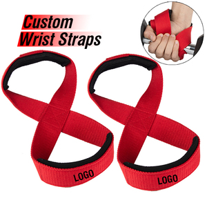 Sangles de traction personnalisées OEM en coton pour la gym, confortables et rembourrées, en forme de 8, pour soulevé de terre, musculation et bodybuilding - Product Image 1