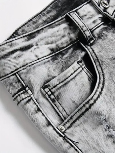 Shorts de Mezclilla para Hombre, Estilo Vintage, Corte Recto, Cintura Alta, Impermeables, Transpirables, Resistentes al Viento, Lavado Claro, Casual, Venta al Por Mayor - Product Image 6