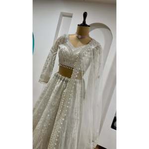 Lehenga choli ชุดด้ายทำงานปาร์ตี้สำหรับงานแต่งงาน - Product Image 4