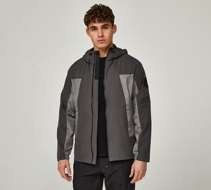Chaqueta Cortavientos con Capucha para Hombre, Simple, de Nailon Arrugado, Impermeable, Transpirable, con Cierre, Diseño 3D, para Uso Casual al Aire Libre - Product Image 4