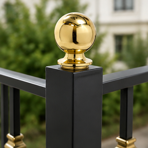 Embout de balustre en laiton doré moderne et durable pour poteau de main courante, idéal pour balustrade en verre européenne, balcon, escalier extérieur - Product Image 4