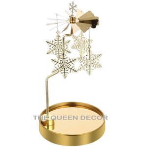 Gold Snowflake Candlestick Aromatherapy Gifts Carousel Creativity Romantic Set Holder Poster for Romantic Blank Sublimation - Product Image 5