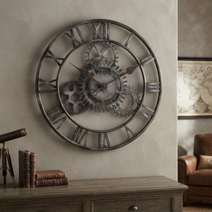 Classic Modern Metal Wall <b>Clock</b> <b>Digital</b> Mechanical Silent Luminous Waterproof Easy Read Design for Living Room Hanging Decor - Product Image 2