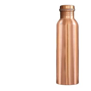 Bouteille de voyage minimaliste écologique ayurvédique en cuivre pur de haute qualité avec couvercle pour un usage quotidien et des avantages pour la santé - Product Image 1