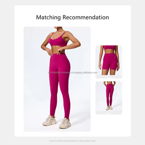 FONILBEST Pink Crop Top Spaghetti Strap Scoop Neck Solid <b>Colour</b> Women's Workout Wear Custom Design - Product Image 4
