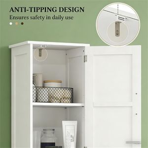 Armoire de rangement blanche pour salle de bain, étagères pratiques pour salle de bain - Product Image 4