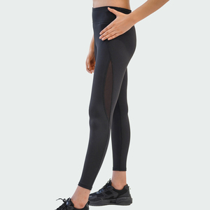 <b>Women</b> Yoga Set 1 Piece Black Crop <b>Top</b> High Waist Leggings Full Length Seamless Breathable Spandex/Nylon Quick Dry Eco-Friendly - Product Image 3