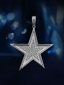 Moissanite Star Diamond <b>Pendant</b> in 925 Sterling <b>Silver</b> Hip Hop Fashion Jewelry <b>Pendant</b> <b>for</b> <b>Men</b> and Women Suitable <b>for</b> Parties - Product Image 2