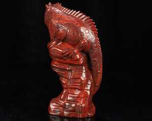 Escultura de Lagarto Tallada a Mano en Jaspe Rojo de 6.3 Pulgadas, Figura de Piedra Curativa de Cristal, Arte Feng Shui, Regalo, Decoración del Hogar - Product Image 5