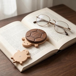 Cute Design <b>Walnut</b> Solid Wood Small Turtle Coaster Heat Insulation <b>Table</b> Decoration Natural Color Customized Diameter - Product Image 4
