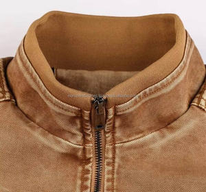 Veste de moto en cuir pour homme, coupe-vent, avec poches zippées, style racing - Product Image 3