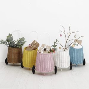กระเป๋าเดินทางแบบรถเข็นสำหรับเด็กน่ารัก ราคาสุดคุ้ม ตะกร้าหวายแบบมีล้อ - Product Image 4