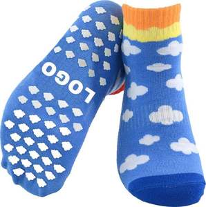 Blue Solid Sporty Non-Slip Ankle <b>Socks</b> for Children & Youth Summer Casual Wear Heat-Transfer Printed - Product Image 1