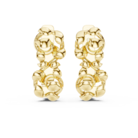 Anting Jepit Bentuk Bunga Emas Kuning 18K Sederhana Berlapis Rhodium Minimalis Bersertifikat 5g Untuk Pesta Kantor Pernikahan Hadiah