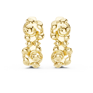 Boucles d'oreilles simples et discrètes en or jaune 18 carats avec fermoir à clip, pour usage quotidien, soirées, bureau, cadeau de mariage pour femmes - Product Image 1