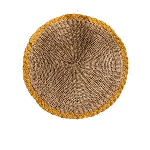 Natural Fiber Rattan <b>Table</b> <b>Mat</b> Hand-Made <b>Round</b> Placemat for Chemical-Free Home Decor Sustainable Underplate - Product Image 1