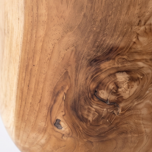Tabouret et pouf ronds modernes en teck – Siège d'appoint intérieur multifonctionnel, durable et écologique pour salon - Product Image 4