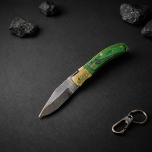 Mini Navaja Plegable de Acero Inoxidable con Llavero, Hoja Hecha a Mano, Mango de Madera, 4 Pulgadas, Pequeña Navaja EDC, Artículo de Regalo, Precio al por Mayor - Product Image 1