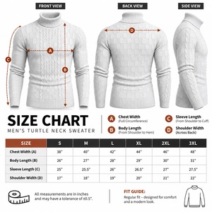 Suéter de cuello alto con punto trenzado para hombre, tejido prémium, fabricante de marca privada, cuello alto, punto trenzado, compradores directos, exportación - Product Image 6