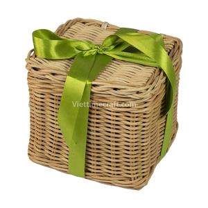 Set 2 of Eco-Friendly Rattan Bamboo Storage Baskets Gift <b>Hamper</b> Basket With Ribbon Gift <b>Box</b> <b>for</b> Weddings Made in Vietnam - Product Image 6