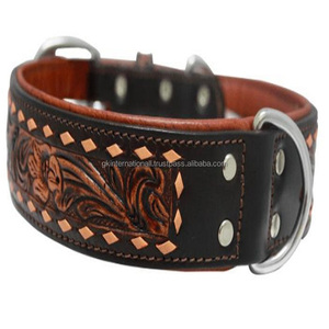 COLLIER DE CHIEN DE WESTERN SCULPTÉ À LA MAIN AVEC REMBOURRAGE DOUX POUR LE CONFORT ET LA FORCE TOUTES LES TAILLES DISPONIBLES - Product Image 3