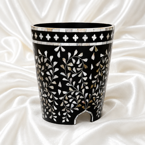 Support à gâteau en bois fait main de luxe avec incrustations de nacre, élégant présentoir à desserts pour mariage, fête et décoration de table à la maison - Product Image 1