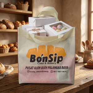 Bolsa de tela no tejida reutilizable personalizada al por mayor, termosellada, impresa, ecológica, para entrega de alimentos y embalaje de pasteles con asa - Product Image 3