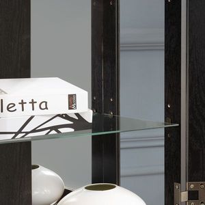 Elegante Vetrina Angolare Illuminata per Oggetti d'Arte e da Collezione, per Soggiorno e Cantinetta Vini, con Spazio per Vetro - Product Image 4