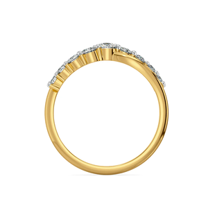 Anillo de Lujo con Moissanita de Corte Redondo, Diseño Curvo y Trenzado, en Oro Amarillo con Aspecto de Diamante, Anillo de Aniversario para Mujer - Product Image 2
