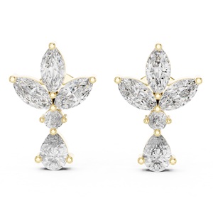 Wholesale Designer Fashion Earrings Marquise Shape Moissanite Diamond <b>Studs</b> Handmade Sterling <b>Silver</b> 925 Earrings - Product Image 3