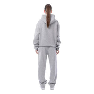 Conjunto de Sudadera con Capucha y Pantalones Deportivos Extra Grandes de Felpa Lisa de 380 GSM para Mujer, Algodón Transpirable, Impresión de Logotipo Personalizado - Product Image 6