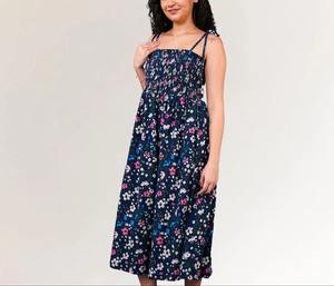 Robe midi en coton tissé à la main de qualité supérieure pour femmes, robe de longueur moyenne avec tissu tissé traditionnel disponible à la vente - Product Image 2