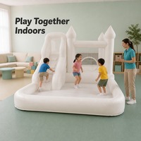 Toboggan gonflable blanc pour enfants pour parc d'aventure et usage résidentiel intérieur/extérieur en PVC écologique