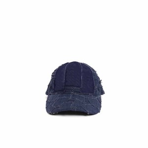 Distressed Denim Baseball Cap Unisex 6-Panel Vintage Casual Hat Adjustable Back Closure Solid Color Spring Summer Wear - Product Image 5