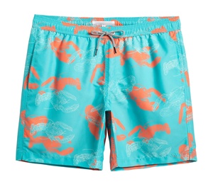 Shorts de plage pour hommes personnalisés avec impression intégrale par sublimation, style streetwear, été, grande taille, motif uni avec logo personnalisé - Product Image 2