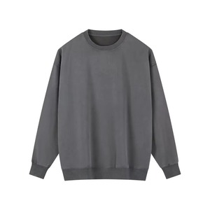 เสื้อสเวตเชิ้ตคอกลมโอเวอร์ไซส์สำหรับผู้ชาย ผ้าฝ้ายฟลีซ 100% สีพื้น ทรงปกติ แขนยาว สวมใส่สบาย ระบายอากาศได้ดี เหมาะสำหรับฤดูหนาว - Product Image 3