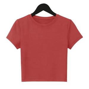 เสื้อยืดครอปผู้หญิงแบบสั่งทำเป็นมิตรกับสิ่งแวดล้อม ผ้าฝ้าย 100% ระบายอากาศได้ดี แห้งเร็ว คุณภาพสูง สวมใส่สบายๆ - Product Image 1