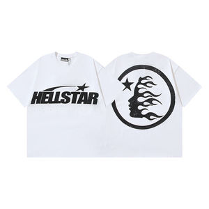 Camiseta Gráfica Hell Star para Hombre, Poliéster/Algodón, Ecológica, Lavado Ácido, Estilo Urbano Americano, Impresión Serigrafiada, Personalizada, OEM - Product Image 3