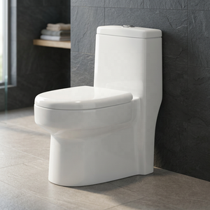 Ceramic One Piece Washdown Toilet Dual Flush Siphon Commode WC Sanitary Ware Modern Design Bathroom - Product Image 3