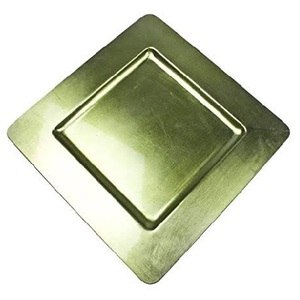 Simply Elegant 13 Inch <b>Square</b> Plastic Charger Plate 6-Pack Service Plate for Party Dinner Wedding Flat <b>Edge</b> Shiny Foil Finish - Product Image 5