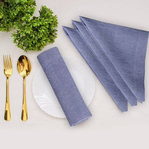 Violet 100% serviettes de table en lin faites à la main écologique plante florale réutilisable moderne serviettes en tissu pour la maison mariage coton - Product Image 1
