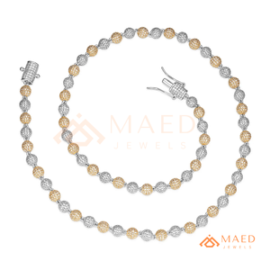 Collar de moissanita con cuentas redondas chapadas en oro, cadena de tenis de lujo, cadena estilo hip hop, joyería llamativa para mujeres y hombres - Product Image 5