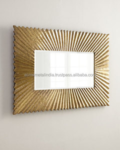 Luxury Shaving <b>Mirror</b> in <b>Gold</b> Plated Metal with Unique Tray Design Perfect for Elegant Home Decor - Product Image 5