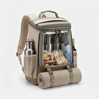 Sac à dos isotherme portable grande capacité avec porte-couverture, sac isotherme pour le camping, la plage et les voyages