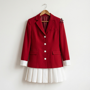 Blazer décontracté pour femme, style preppy, rouge, en polyester tissé uni, de la collection de vêtements grecs Delta Sigma Heritage Masonic Regalia - Product Image 1
