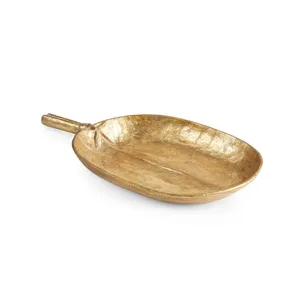Luxury Gold Handmade Metal Tray with Premium Hammered Artisan Texture Safe Modern Home Styling Handcrafted Multipurpose American - Product Image 1