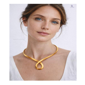 Hermoso Collar Gargantilla Infinito Color Dorado, Joyería de Moda para Mujer, Accesorio para Vestido de Fiesta - Product Image 2